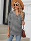 Blueberi B Women’s Drawstring Striped Long Sleeve Hoodie Rayon polyester Spandex Sizes S-2XL