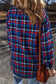 Blueberi B Women’s Pocketed Plaid Collared Neck Long Sleeve Shacket Polyester Size S-XL