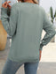 Blueberi B Women's Textured Notched Lantern Sleeve T-Shirt Polyester Spandex Size S-2XL