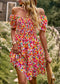 Women's Women’s Floral Wrap V-Neck Midi Dress Short Sleeve Polyamide Size S-XL