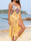 Blueberi B Women’s Fringe Spaghetti Strap Cover-Up Acrylic One Size
