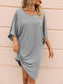 Blueberi B Women’s Ivy Lane Round Neck Three-Quarter Sleeve Tee Dress Polyester Spandex Size S-L