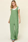 Double Take Women’s Full Size Texture Sleeveless Wide Leg Jumpsuit Polyester Spandex Size S-3XL