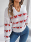 Blueberi B Women’s Heart Johnny Collar Long Sleeve Sweater Acrylic Size S-L