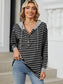 Blueberi B Women’s Drawstring Striped Long Sleeve Hoodie Rayon polyester Spandex Sizes S-2XL