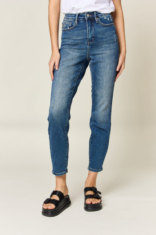 Judy Blue Women’s Full Size Tummy Control High Waist Slim Jeans Cotton Polyester Spandex Size S-24W