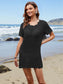 Blueberi B Women’s Openwork Round Neck Short Sleeve Cover-UP Viscose Size S-XL