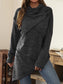 Blueberi B Women’s Asymmetrical Hem Cowl Neck Long Sleeve T-Shirt Polyester Spandex Size S-2XL