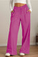 Blueberi B Women’s Drawstring Elastic Waist Wide Leg Pants Polyester Size S-2XL