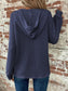 Blueberi B Women’s Waffle Knit Long Sleeve Drawstring Hooded Top Polyester Elastane S-2XL