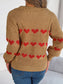 Blueberi B Women’s Heart Johnny Collar Long Sleeve Sweater Acrylic Size S-L