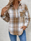 Blueberi B Women’s Plaid Collared Neck Half Zip Long Sleeve Top Polyester Size S-XL