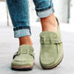 Blueberi B Round Toe Low Heel Buckle Loafers Elastomer PU Leather Size 4-11