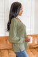 Blueberi B Women’s Slit Waffle Knit Long Sleeve T-Shirt Polyester Size S-2XL