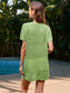 Blueberi B Women’s Openwork Round Neck Short Sleeve Cover-UP Viscose Size S-XL