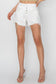 RISEN Women's  Button Fly Frayed Hem Denim Shorts Cotton Spandex Size XS-3XL