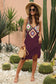 Blueberi B Women's Geometric V-Neck Spaghetti Strap Cover Up Dress Acrylic Polyester One Size