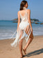 Blueberi B Women's Fringe Openwork Spaghetti Strap Swimsuit Cover-Up Acrylic Size S-XL