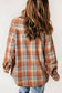 Blueberi B Women’s Plaid Button Up Long Sleeve Hooded Jacket Polyester  Size S-2XL