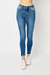 Judy Blue Women’s Full Size Cuffed Hem Low Waist Skinny Jeans Polyester Cotton Rayon Spandex Size 0-24W