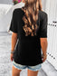 Blueberi B Women's Half Zip Half Sleeve T-Shirt Polyester Viscose Elastane Size S-XL