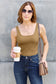 Basic Bae Women’s Full Size Square Neck Wide Strap Tank Nylon Spandex Size S-3XL