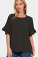 Zenana Women’s V-Neck Flutter Sleeve Top Polyester S-XL