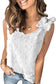 Blueberi B Women's  Full Size Swiss Dot V-Neck Tank Polyester Size S-3XL