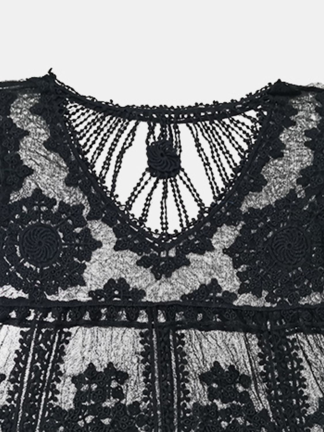 Blueberi B Women’s Lace Round Neck Cover-Up Polyester One Size