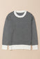 Blueberi B Women’s Striped Round Neck Long Sleeve Sweater Viscose Polyester Polymide Size S-2XL