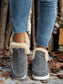 Blueberi B Furry Suede Round Toe Flat Sneakers Faux Fur Suede Rubber Size 5-11