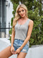 Scoop Neck Wide Strap Tank Top - Women's Ribbed Fitted S-2XL