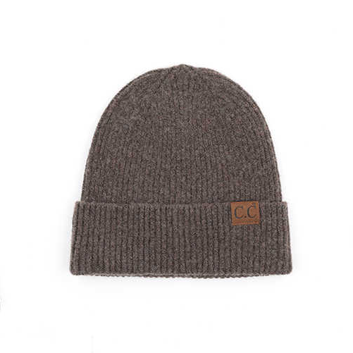 C.C® Recycled Polyester Cashmere Wool Fine Yarn Cuffed Beanie | One Size