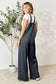 Double Take Women's Full Size Wide Strap Overall with Pockets Polyester Rayon Spandex Size S-2XL