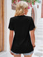 Double Take Women’s Ruched V-Neck Short Sleeve T-Shirt Polyester Rayon Spandex Size S-2XL