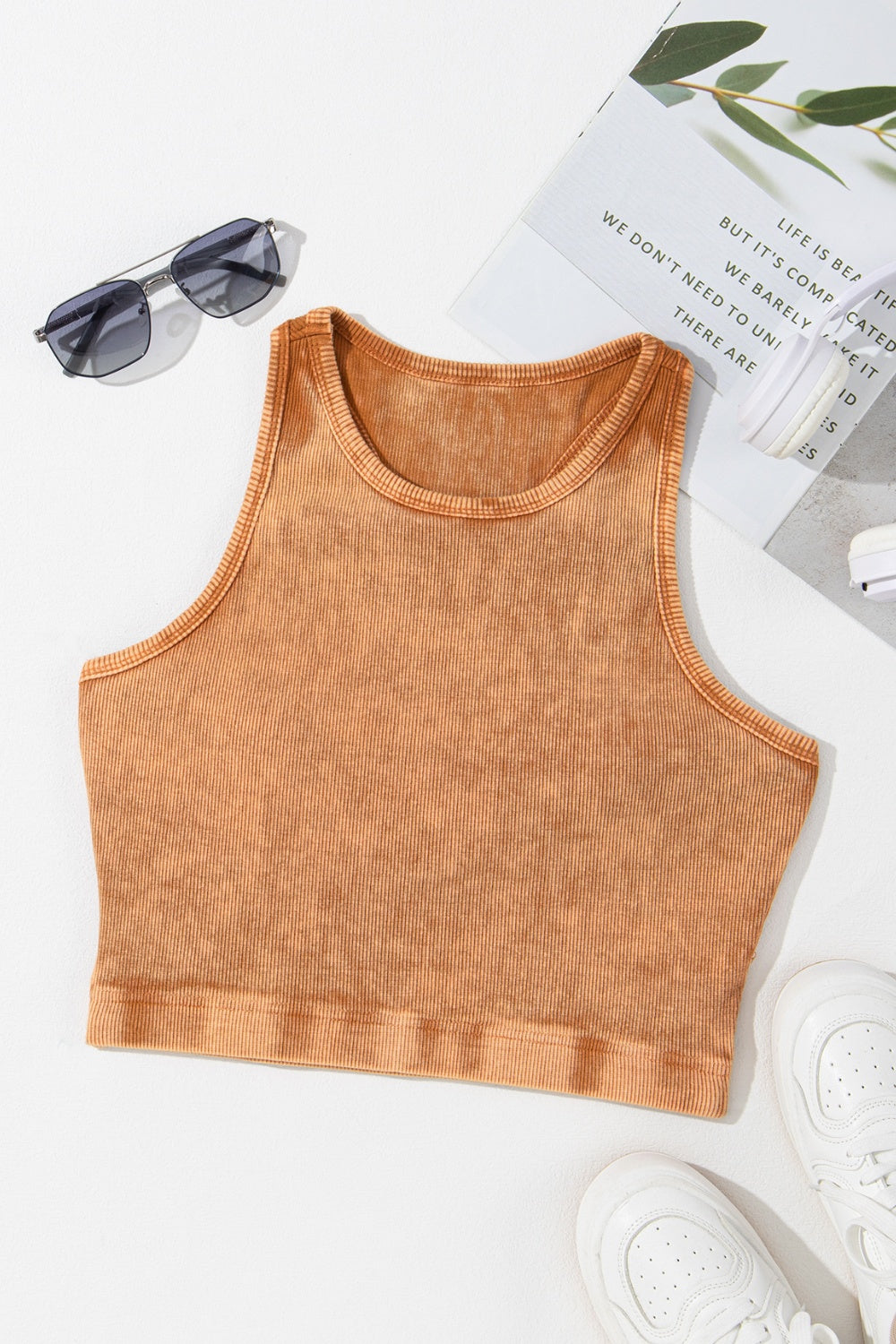 Blueberi B Women’s Round Neck Racerback Tank Top Cotton Elastane Size S-2XL
