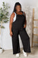 Double Take Women's Full Size Wide Strap Overall with Pockets Polyester Rayon Spandex Size S-2XL