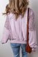 Blueberi B Women’s Openwork Round Neck Long Sleeve Sweatshirt Polyester Cotton Size S-XL