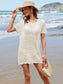 Blueberi B Women’s Openwork Round Neck Short Sleeve Cover-UP Viscose Size S-XL