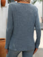 Blueberi B Women's Ribbed V-Neck Long Sleeve T-Shirt Rayon Polyester Size S-2XL