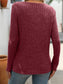 Blueberi B Women's Ribbed V-Neck Long Sleeve T-Shirt Rayon Polyester Size S-2XL
