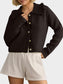 Blueberi B Women’s Frill Button Up Collared Neck Long Sleeve Cardigan Polyester Cotton Size S-XL