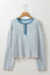 Blueberi B Women’s Striped Round Neck Dropped Shoulder Long Sleeve Top Cotton Polyester Elastane Size S-XL