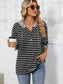 Blueberi B Women’s Drawstring Striped Long Sleeve Hoodie Rayon polyester Spandex Sizes S-2XL