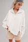 Blueberi B Women’s Exposed Seam Side Slit Long Sleeve Sweatshirt Polyester Viscose Size S-XL