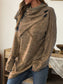 Blueberi B Women’s Asymmetrical Hem Cowl Neck Long Sleeve T-Shirt Polyester Spandex Size S-2XL