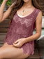 Blueberi B Women's Cutout Wide Strap Bathing Suit Cover-Up Cotton One Size