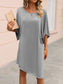 Blueberi B Women’s Ivy Lane Round Neck Three-Quarter Sleeve Tee Dress Polyester Spandex Size S-L