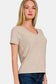 Zenana Women's  Ribbed Short Sleeve T-Shirt Rayon Polyester Nylon Size S-XL