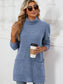 Blueberi B Women’s Slit Mock Neck Long Sleeve T-Shirt Rayon Polyester Spandex Size S-2XL